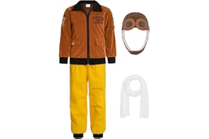 SIZGAROOT Pilot Costume for Kids Boys Girls Aviator Costume Halloween Party Dress Up