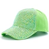 Gudessly Women Studded Rhinestone Crystals Adjustable Baseball Cap Plain Sparkle Bling Denim Sun Hat