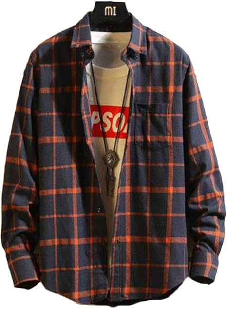 フッカツ シャツ メンズ ギンガムチェック チェックシャツ おしゃれ カジュアル 春 夏 秋 綿素材 チェックシャツ 長袖 通勤 カジュアル シャツ 通販 Amazon