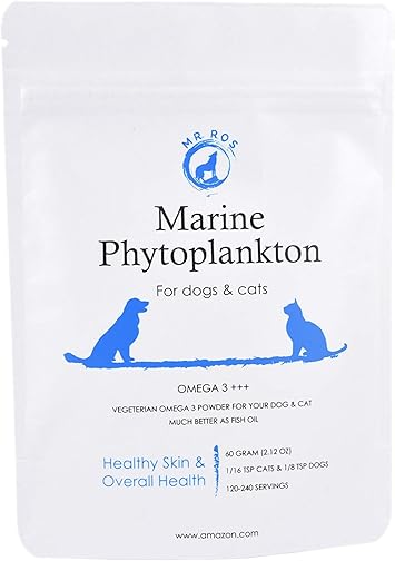 Marine Phytoplankton Omega 3 2 12 Oz Vegetarian Powder For Dogs Cats For Healthy Skin Overall Health Amazon Ca Pet Supplies