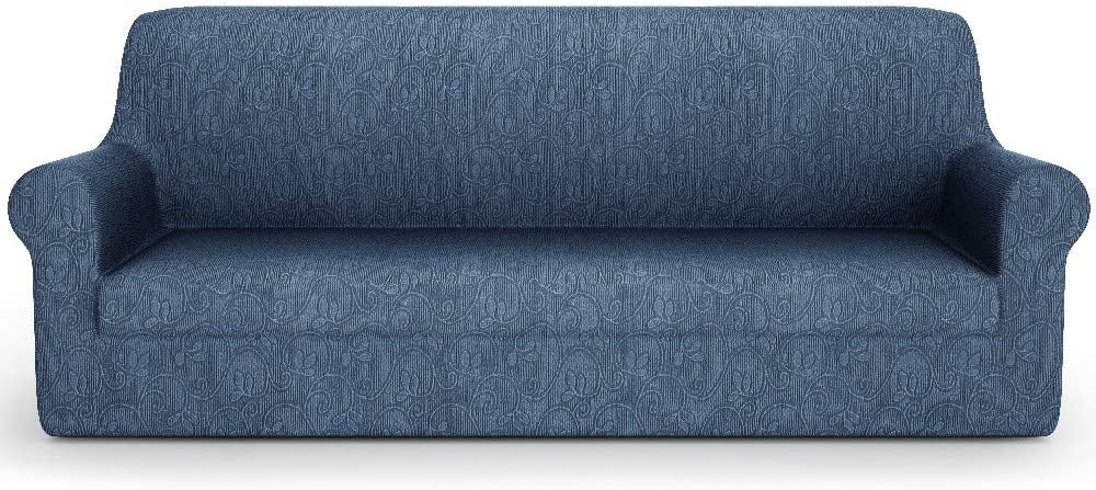 PETTI Artigiani Italiani Elastic Cover, Elegant Sofa Slipcover, 100% Made in Italy, Fabric, Blue, 2 Seater/LoveSeat