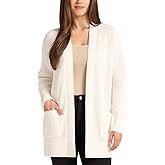 Max and Mia Women's Open Front Long Sleeve Combed Cotton Cardigan Sweater with Pockets