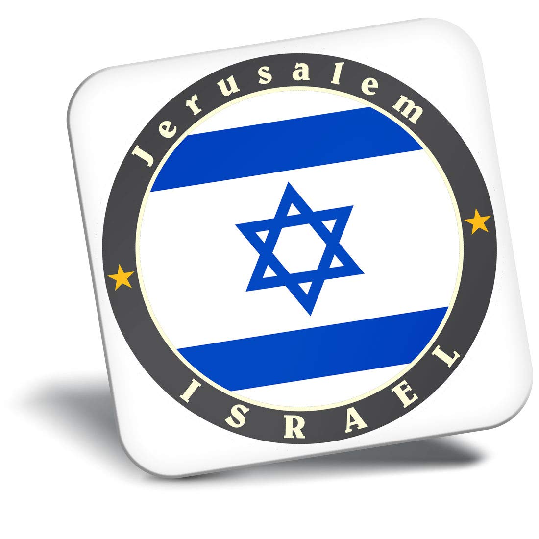 Destination Vinyl ltd Awesome Fridge Magnet - Jerusalem Israel Flag Map Travel 5618