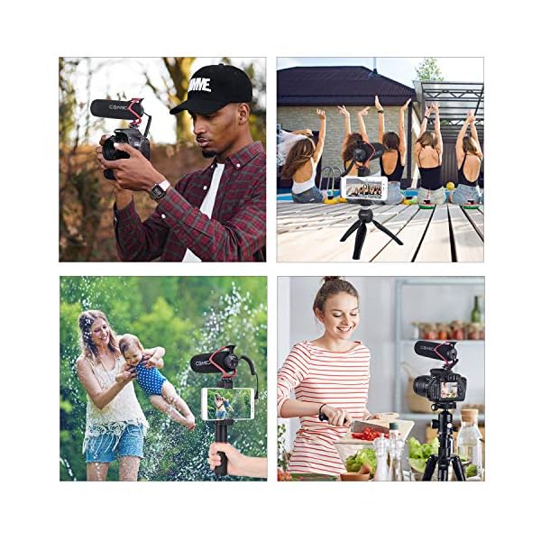 COMICA CVM-V30 LITE Kamera Mikrofon Super-Kardioid Kondensator Video Mikrofon Richtmikrofon für Canon Nikon Sony Panasonic DSLR Camcorder Smartphone (Rot) – Bild 7