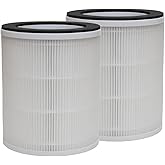 PUREBURG Replacement Filter Compatible with FRESHDEW KJ100 AP9081 Air Purifier, 2-Pack H13 HEPA Activated Carbon 3-Stage Filtration Air Clean Dust VOCs Odor