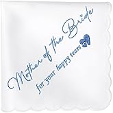 HOULIFE Something Blue Wedding Handkerchiefs, Mother & Father of Bride Handkerchief Wedding Gift for Your Happy Tears