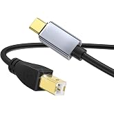 MeloAudio USB C MIDI Cable, Type C to USB 2.0 MIDI Interface Cable for Midi Controller, Keyboard, Audio Interface for ipad, Samsung, Laptop, MacBook, 5FT USB B to USB C Printer Cable Black