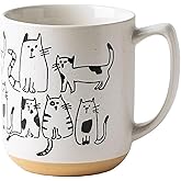 Muujun 15oz Cat Lovers Mug, Various Kittens Pattern Mug, Cat Coffee Mug Funny Ceramic Tea Cup Novelty Gifts for Office and Home Women Girls Men Dishwasher Microwave Safe, White