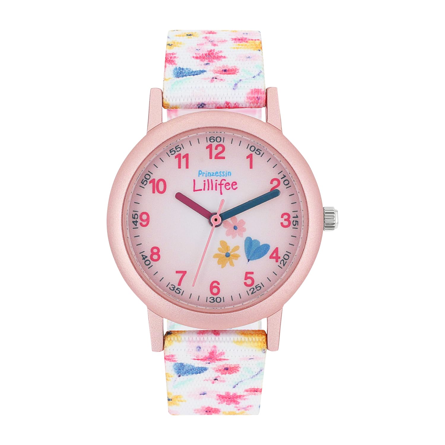 Prinzessin Lillifee wristwatch girls quartz watch analog, with textile strap, pink, 3 bar water resistant, comes in watch gift box 2031758