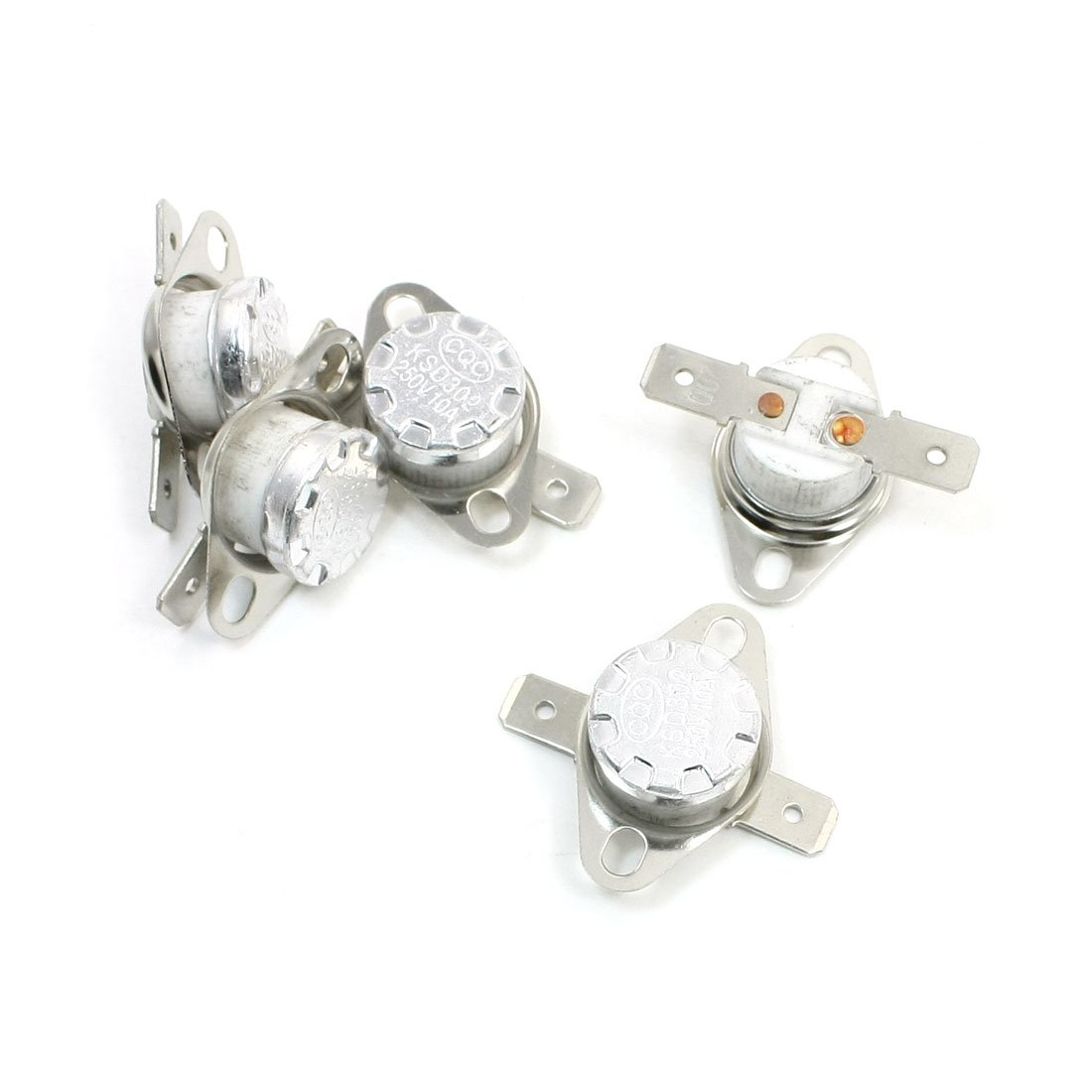Sourcingmap 5 x Normal Closed 200 Celsius Temperature Controlled Switch 250V 10A