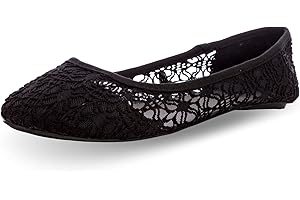 Charles Albert Women's Breathable Crochet Lace Ballet Flat