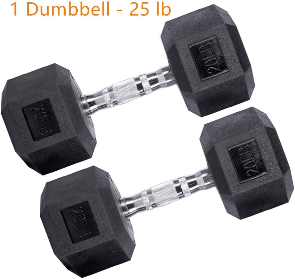 Kodycity Dumbbell Set 20lb 25lb 30lb Dumbbell Weights Hex Rubber Dumbbell Home Gym Exercise Fitness