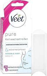 Veet Face Cold Wax Strips for Sensitive Skin 20 Count 10 Double Sided view 1