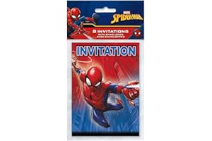 Unique Spiderman Party Invitations, 8ct