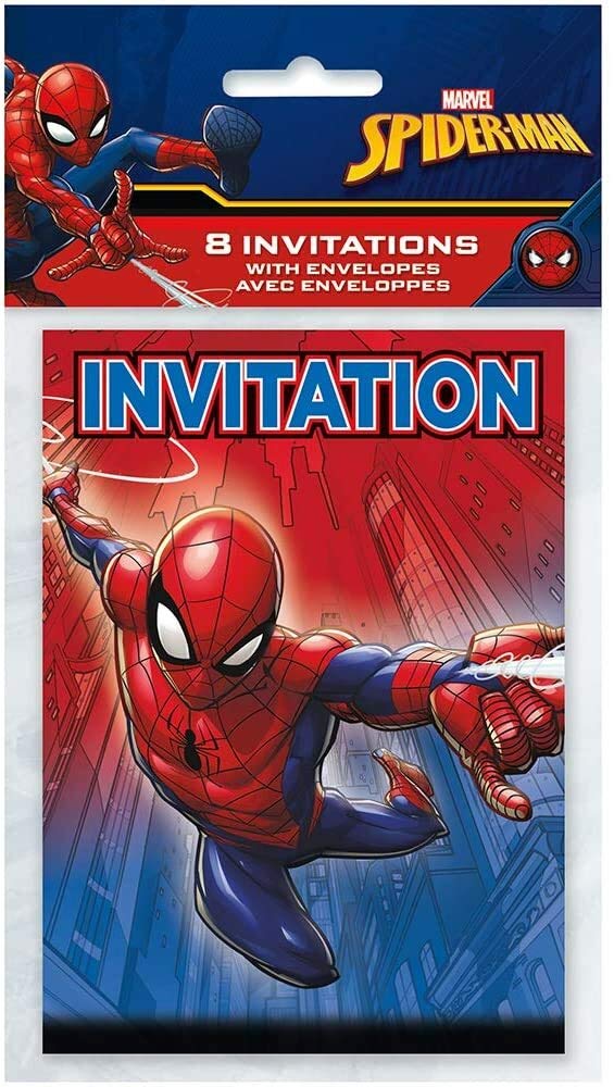 Unique Spider-Man Invitations [8 Per Pack]