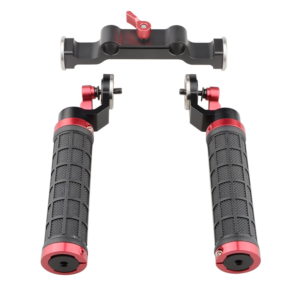 Camvate Arriロゼットfor Mm B06xpft9s1 Mmロッド ソフトラバーグリップショルダーマウントリグwith Dslr レッド M6スレッド 31 8 15 ビデオカメラサポート あすつく