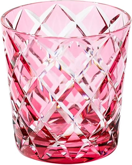 Amazon クリスタル江戸切子 矢来紋 オールドグラス 金赤 Tb5136 11 桐箱入り 太武朗工房直販 日本製 太武朗工房 ロック グラス