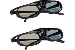 2Pcs DLP Link 3D Glasses, 144Hz Active Shutter 3D Glasses, Rechargeable 3D Glasses for DLP Link 3D Projectors, 3D Viewing Gla
