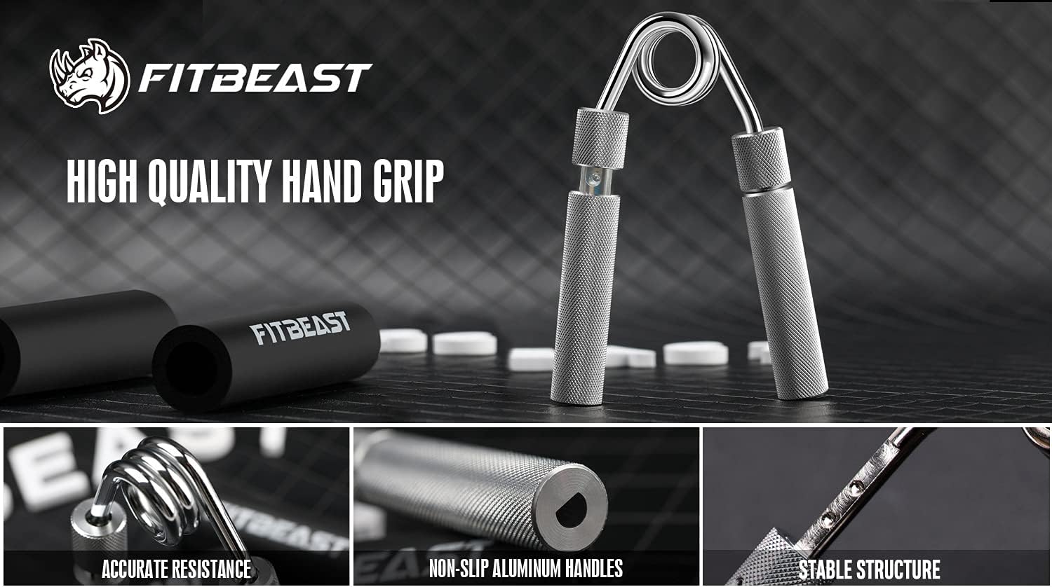 FitBeast Hand Grip Strengthener Adjustable Resistance 40-100 LBS Hand Gripper, Hand Strengthener, Metal Grip Strength Trainer, Hand Grip Finger Strengthener, Wrist & Forearm Hand Exerciser (1 Pack) : Sports & Outdoors