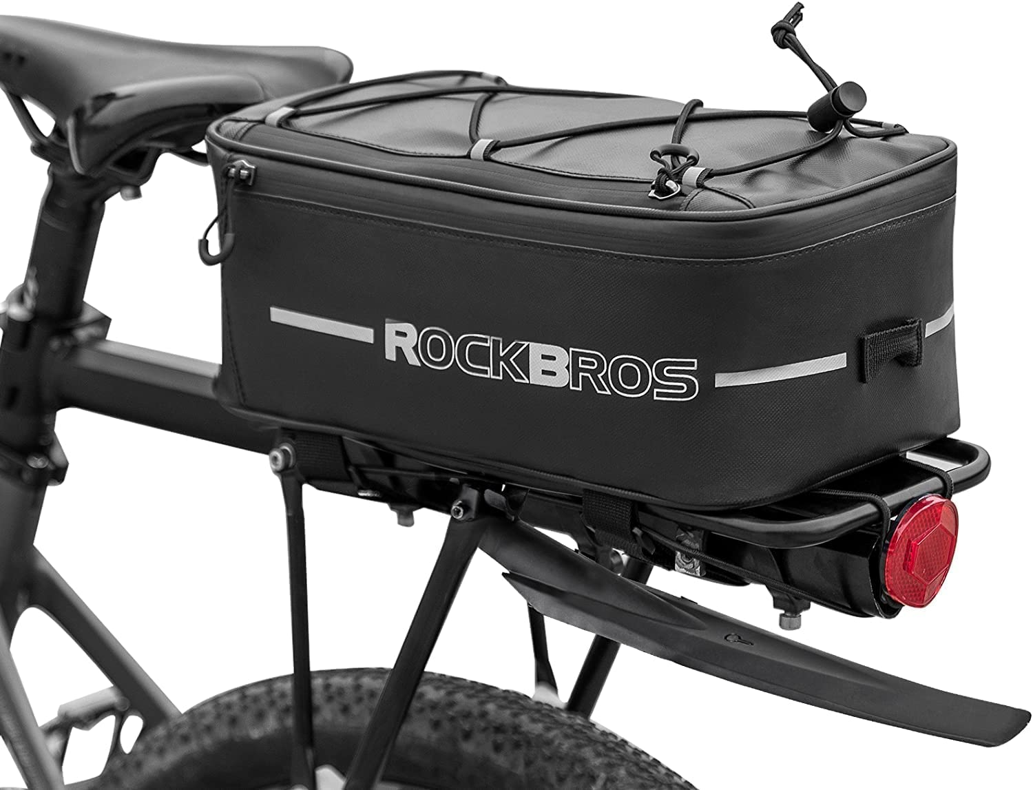 ROCKBROS Bike Pannier Bag 5.2L-8L Large Capacity Cycling Saddle Rear Seat Luggage Carrier Bag with Rain Cover for Storage Traveling 5.2L
