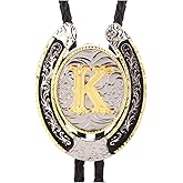 HUABOLA CALYN Bolo Tie for Men- Golden Initial Letter ABCDMJR to Z Western Cowboy Bolo Tie for Women