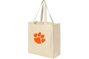 BROAD BAY Reusable Clemson University Grocery Bags or Clemson Tigers Shopping Bags NATURAL COTTON One Size