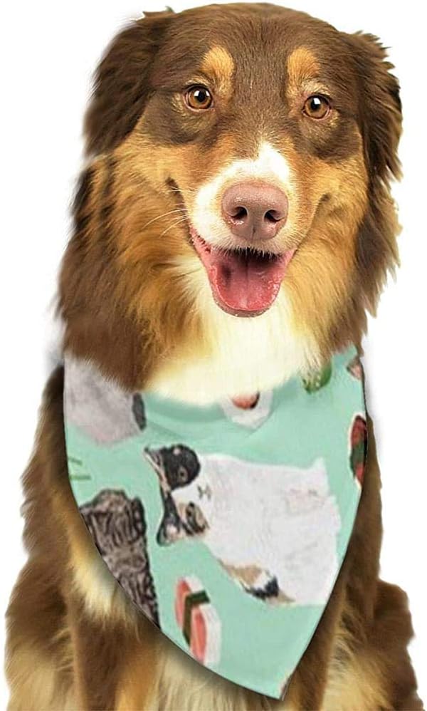 YAGEAD Dog Bandana Puppy and Pet Bandanas, Cat Sushi Fabric Kawaii Japanese Food Pet Scarf