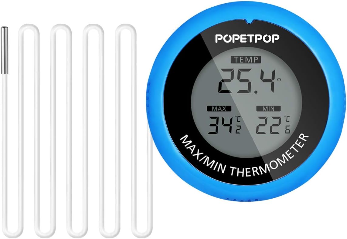 POPETPOP Aquarium Thermometer LCD Digitales Wasser Thermometer für Aquarium,Teich,Terrarium