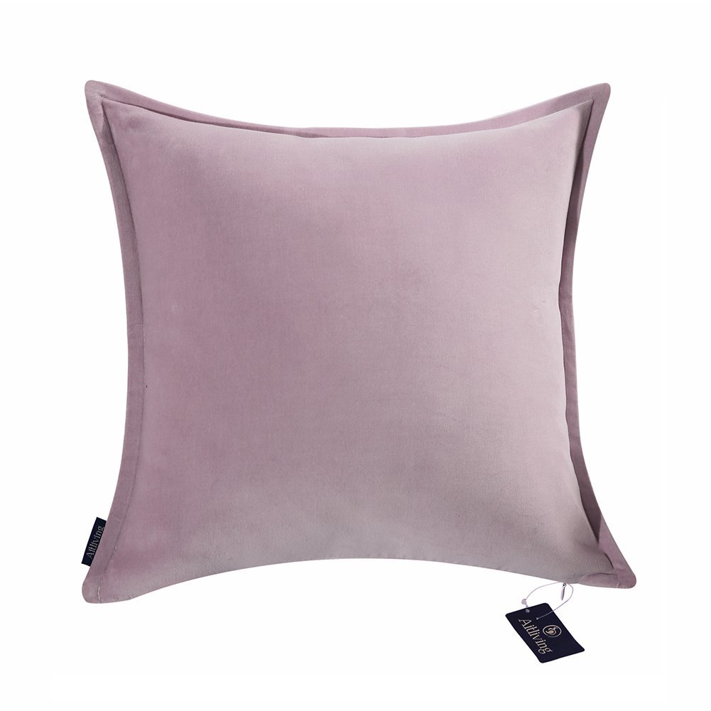 Aitliving Cushions Covers 1pc of Cotton Velvet Dusk Lilac Cushion