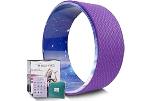 RISEFIT Yoga Wheel - Strongest Most Comfortable Yoga Prop Wheel for Yoga Poses, Perfect Roller for Stretching, Increasing Flexibility and Improving Backbends…