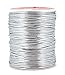 Mandala Crafts 2mm Silver Metallic Cord Tinsel String for Tag Ornament Hanging Gift Wrapping - 100 Yard Silver Rope Metallic String for Decorating Hair