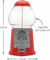 CKB LTD Gumball Machine Retro Red Coin Op Saver 23cm Mini Toy view 4