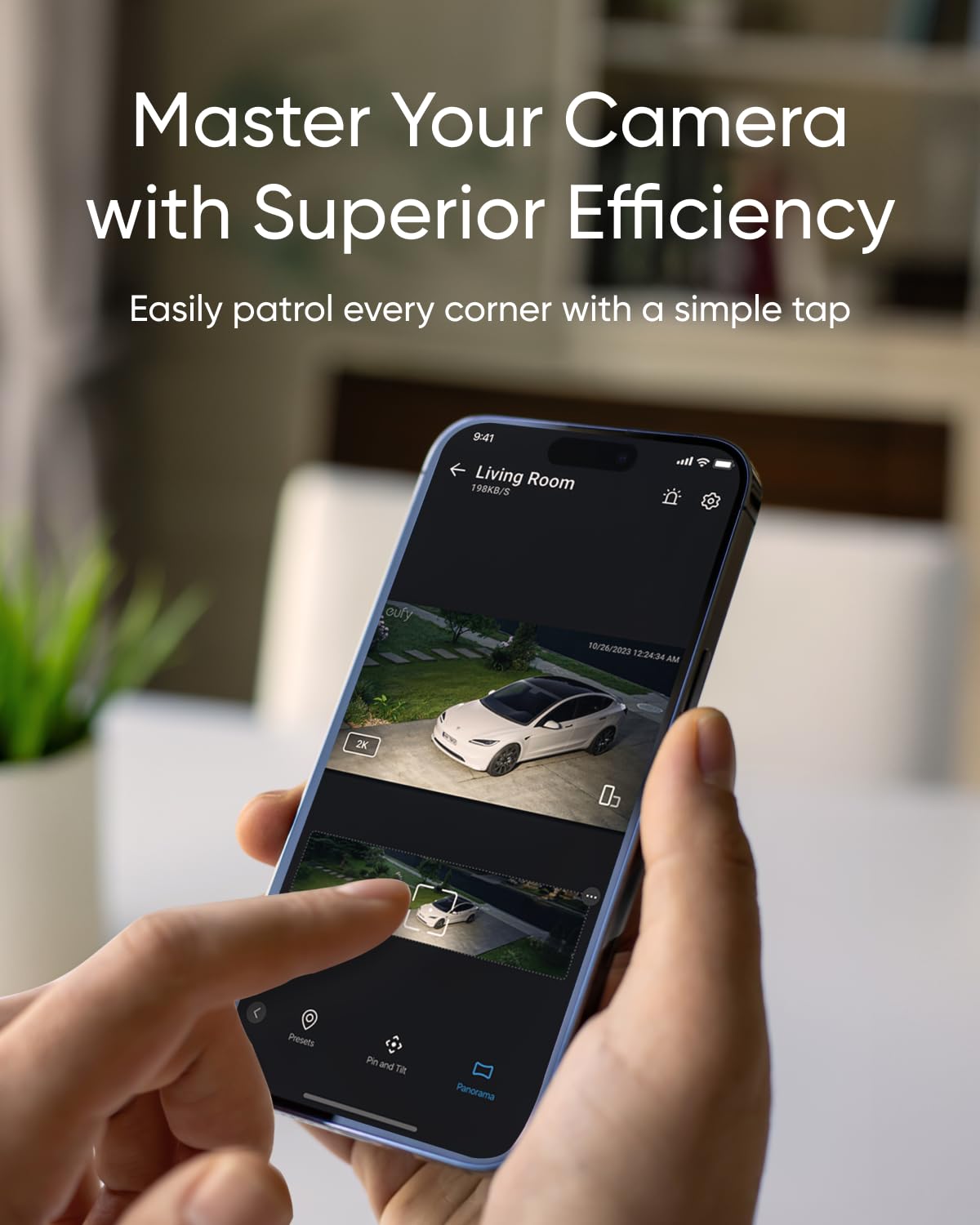 eufy Security Floodlight Camera E30, Security Camera Outdoor, 360° Pan and Tilt, AI Detection and Tracking, 2K Video, 2.4GHz Wi-Fi, 2,000 Lumens, Custom Voice and Light Alerts, 24/7 Recording