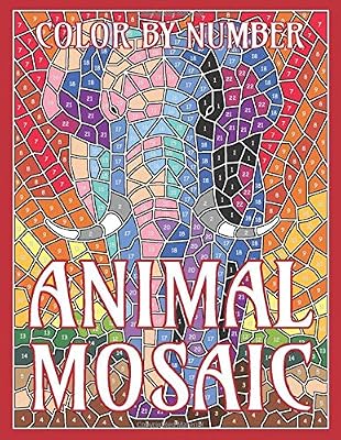 Animal Mosaic Color By Number Activity Puzzle Coloring Book For Adults Relaxation Stress Relief Drawing Sunlife Amazon Com Au Books