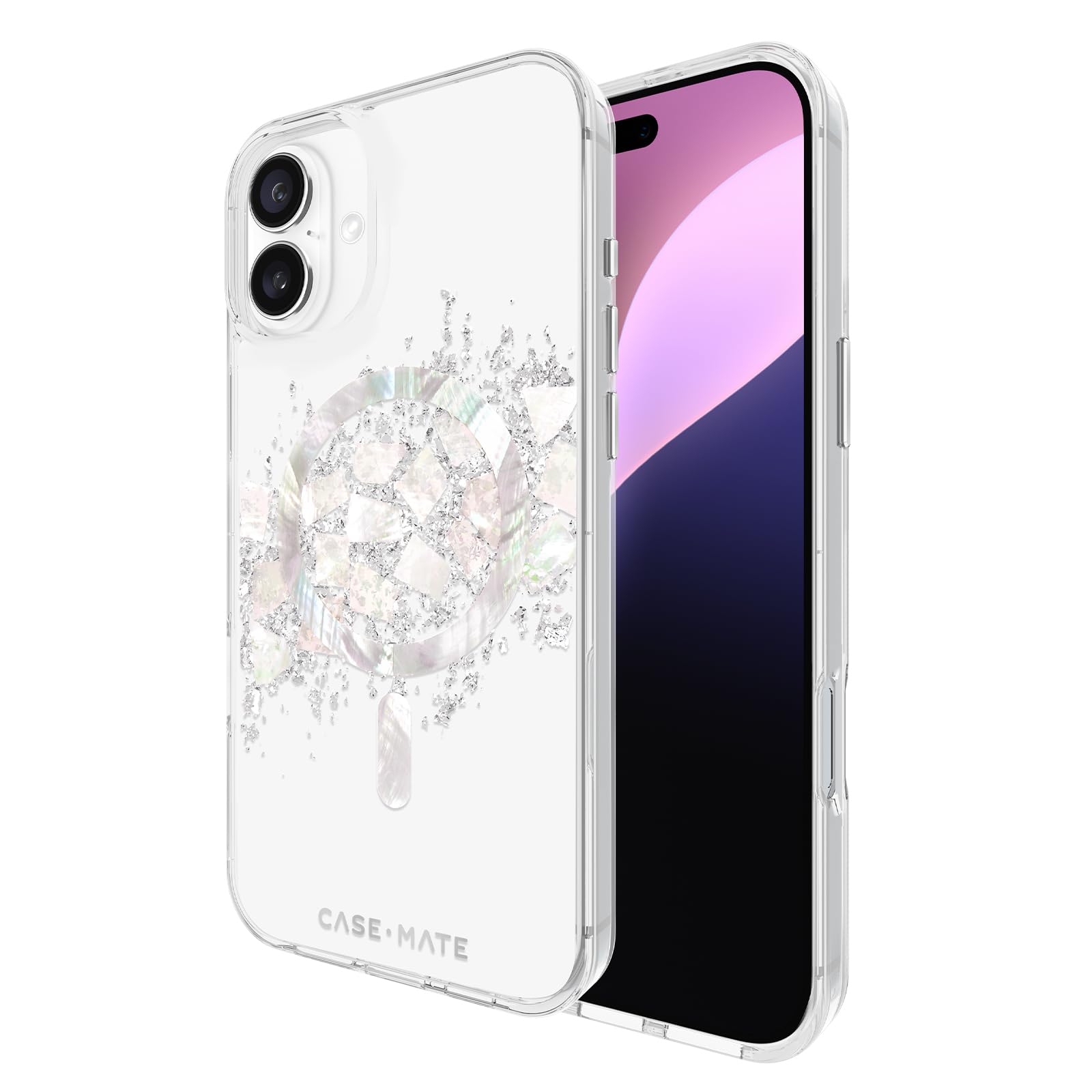 Photo 1 of Case-Mate iPhone 16 Plus Case [Compatible with MagSafe] - Stylish Mother of Pearl Phone Case with 12ft Drop Protection - Premium Magnetic Cover for iPhone 16 Plus - Touch of Pearl