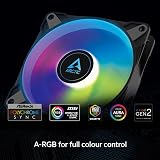 ARCTIC P12 PWM PST A-RGB 3 Pack 120mm PC Fan Static Pressure 200-2000 RPM view 2