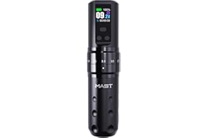 Mast Tattoo Fold2 Pro Wireless Tattoo Gun Rotary Pen Machine, Powerful Motor by Mcore, Smart Display, 7 Strokes Length for Pro Artists (Black)