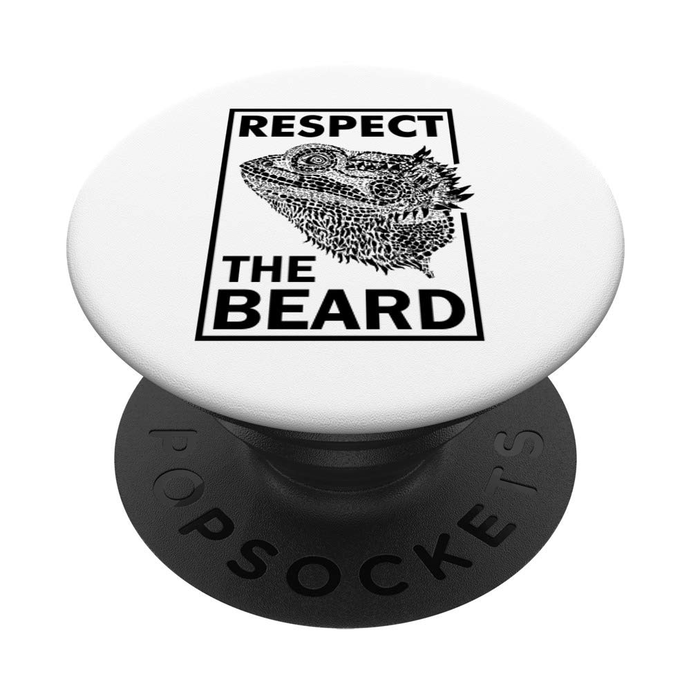 Bearded Dragon Respect The Beard Lizard And Reptile Gift PopSockets PopGrip: Swappable Grip for Phones & Tablets