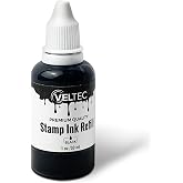 Veltec Self-Inking Stamp Refill Ink, Squeeze Bottle &ndash; 1 oz. (Black)