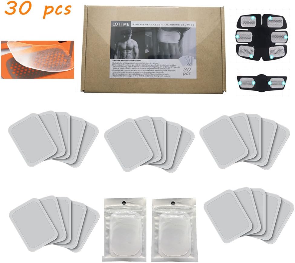 QQ Smart Digital Pads Replacement for Abdominal Toning Belt, Replacement Gel Pads for EMS AB Trainer Waist Trimmer Belt ABS Toner Body Muscle Trainer