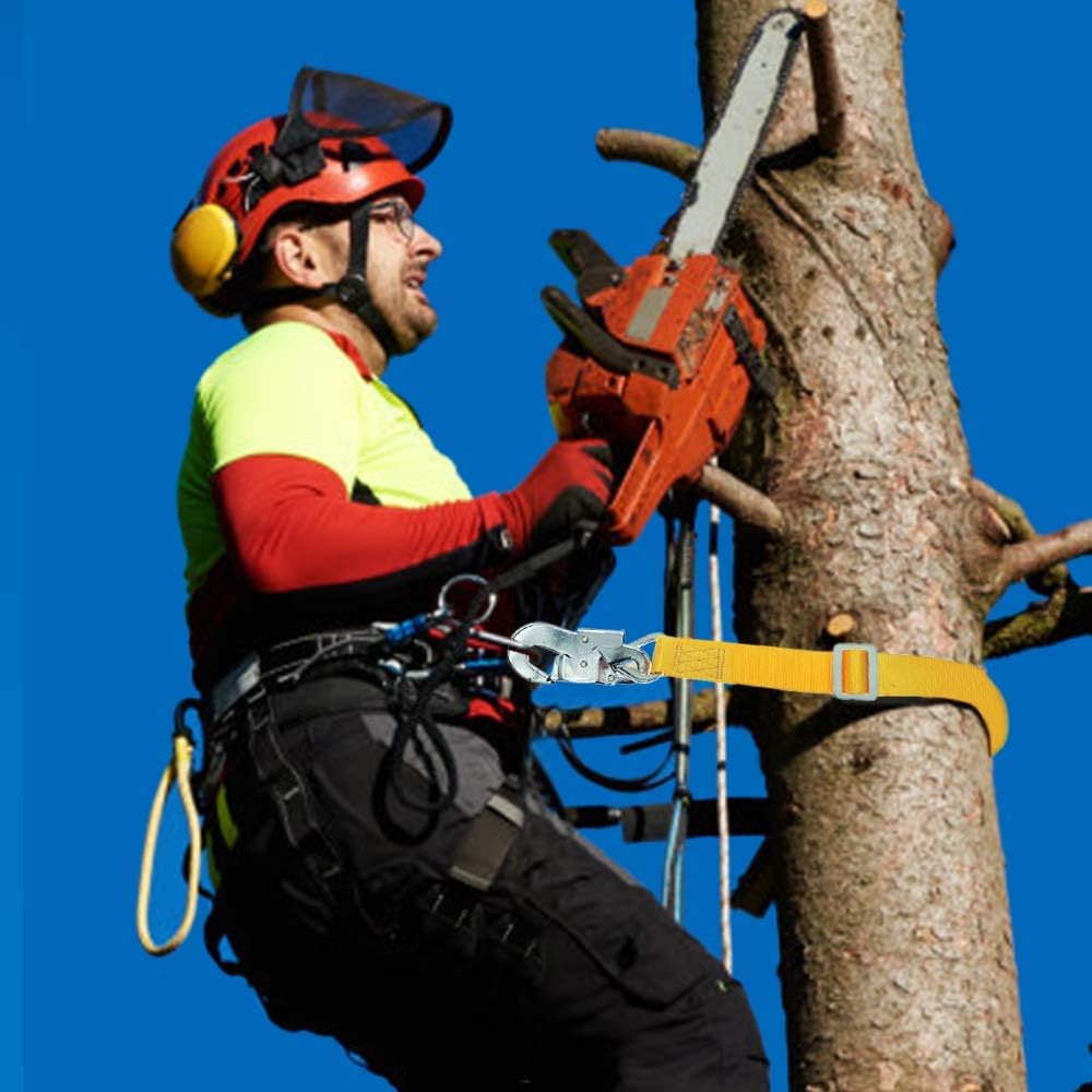 Trsmima Hunting Safety Harness, Tree Climbing Belt Restraint Lanyards, Safety Adjustable Lanyard, Add Level of Safety for Hunting, Hanging Stand, Trimming Tree Or Installing Steps - - 