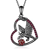 Lieditia Crow Necklace 925 Sterling Silver Gothic Raven Necklace Crow Jewelry Gifts for Women