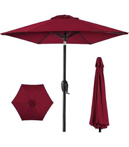 Best Choice Products 10ft Outdoor Patio Umbrella, Outdoor Table Umbrella, Yard Umbrella, Market Umbrella with 6 Sturdy Ribs, Push Button, Tilt and Crank