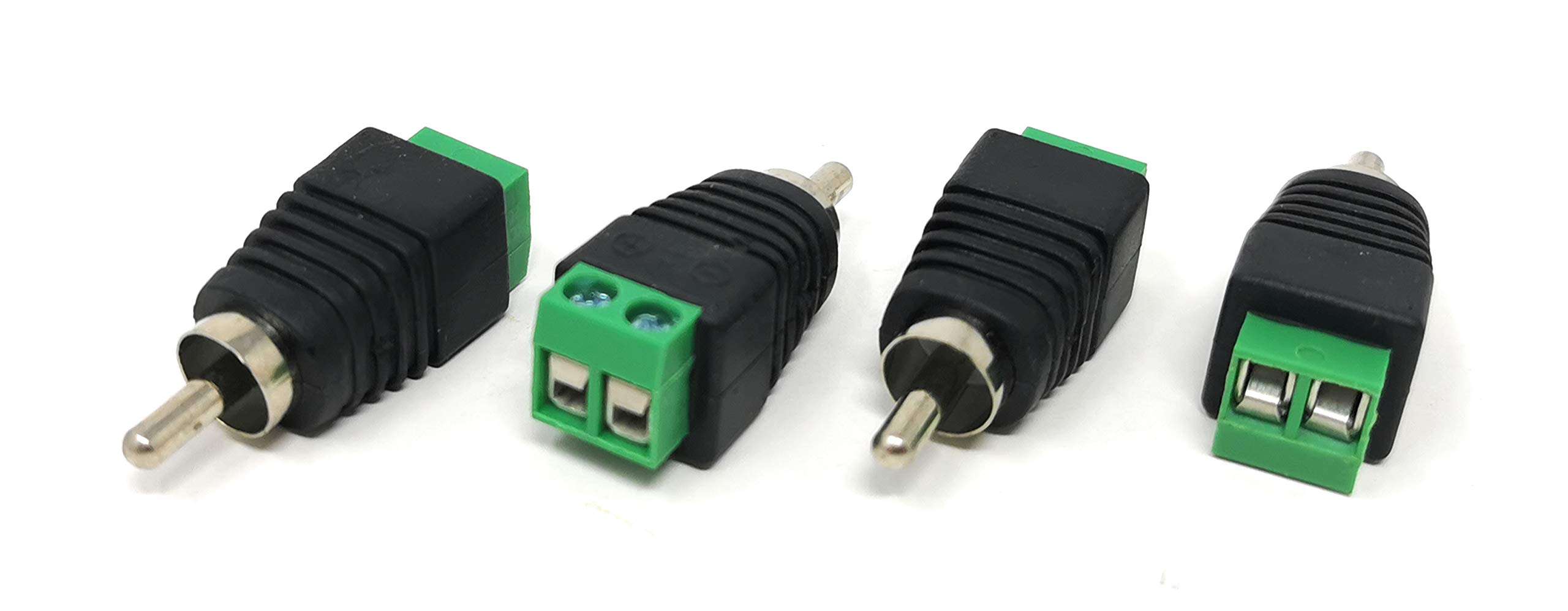 MainCore Phono RCA Male to AV 2 Screw Terminal Female Balun for CCTV/Speaker/Audio/Video (4pcs)