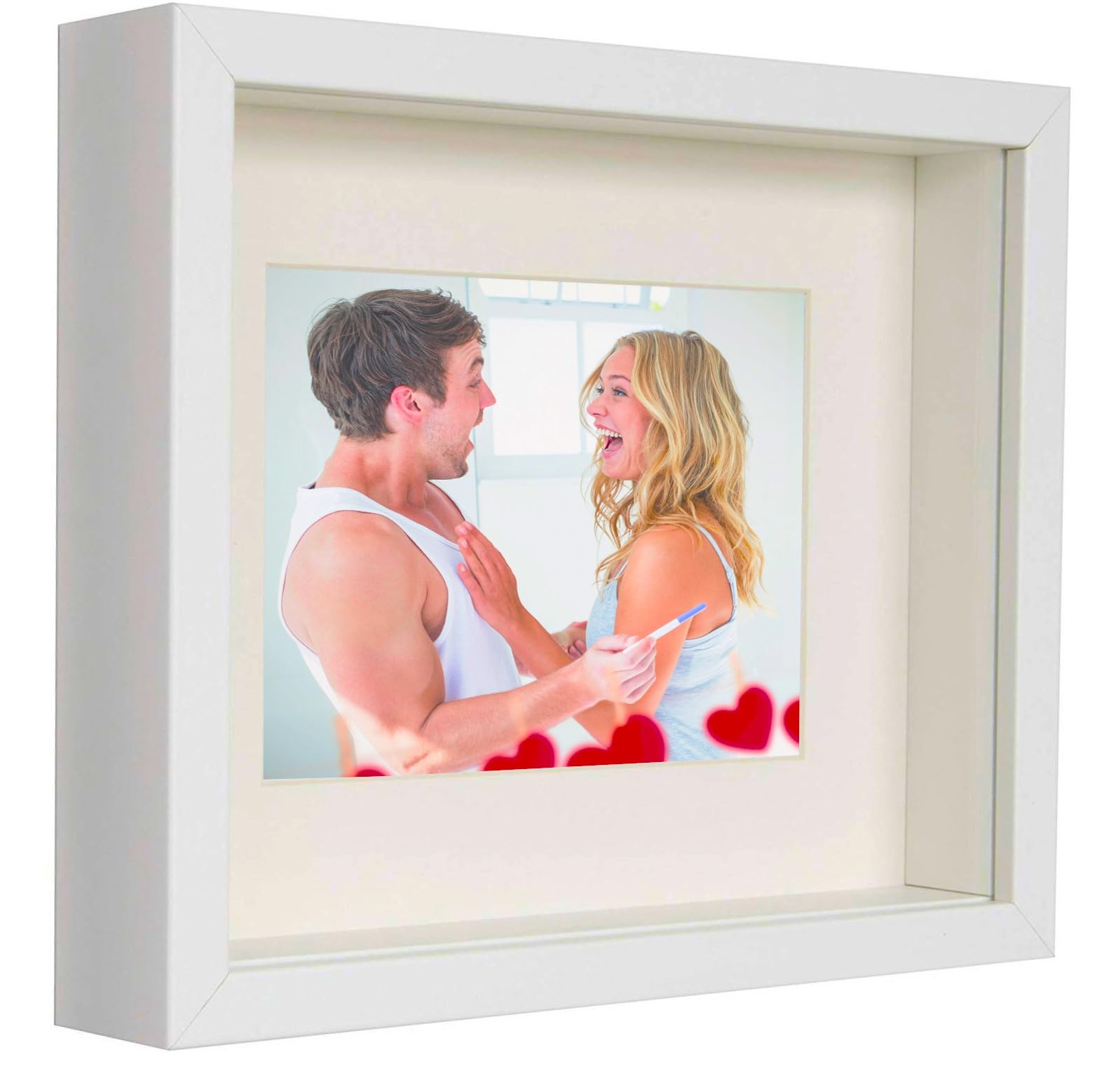 BD ART Shadow Box 3D 8x10x1 Inch, Display Box Photo Frames, White, Picture Frame with Wall and Tabletop, for Crafts, Photos, Souvenir, Baby Items, dried Flowers