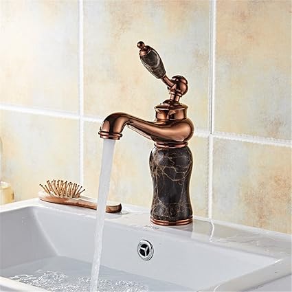 Aqimm Modern Commercial Bathroom Faucet Antique Brass Single Wide