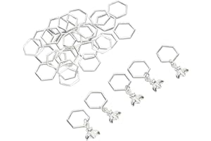 Semme 30Pcs Metal Hex Knitting Stitch Markers with Bee Design for Crochet Weaving Crafts and Sewing Projects