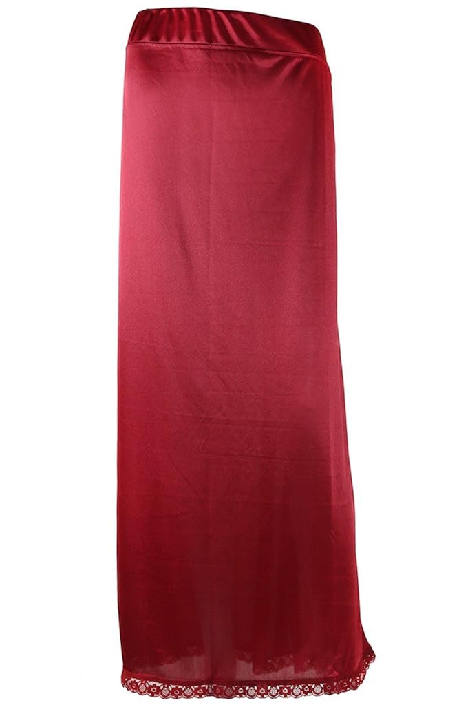 sara women's lycra shiny stretchable petticoat (maroon, free size)