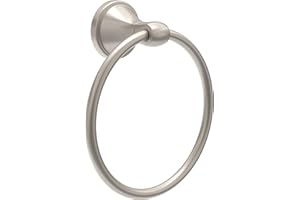 Delta Faucet Becker (1-Pack) Hand Towel Holder, SpotShield Brushed Nickel, Ring for Bathroom or Kitchen Sink, Wall Mounted BCK46-DN