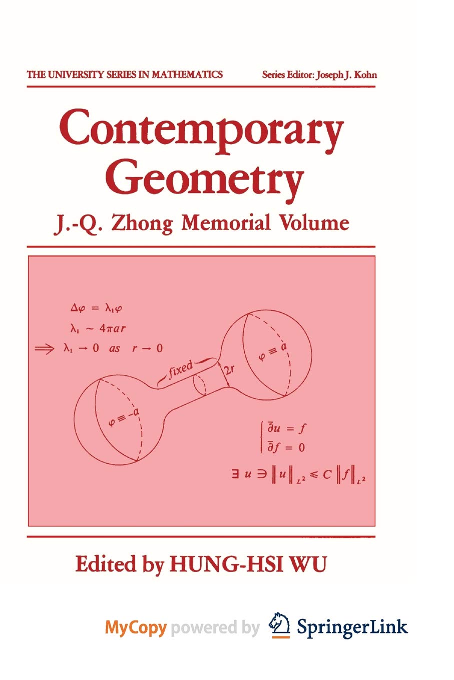 Contemporary Geometry J Q Zhong Memorial Volume Wu Hung Hsi Amazon Com Books